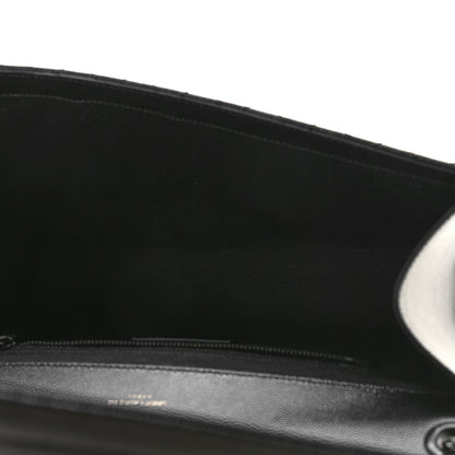 Saint Laurent Grain De Poudre Textured Mixed Matelasse Large Triquilt Monogram Monochrome Satchel Black 4 of 7