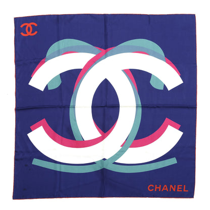 Chanel Silk CC Square Scarf Blue Multicolor 1 of 4