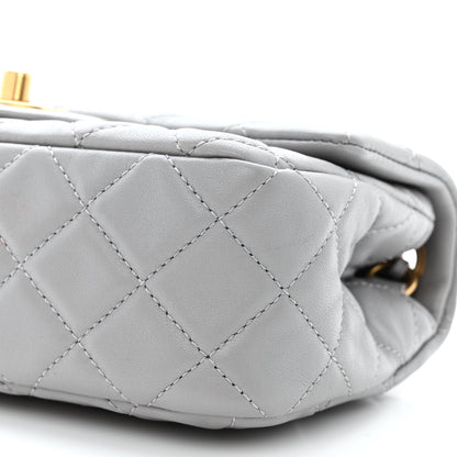 Chanel Lambskin Quilted Mini Rectangular Pearl Crush Flap Grey 10 of 11