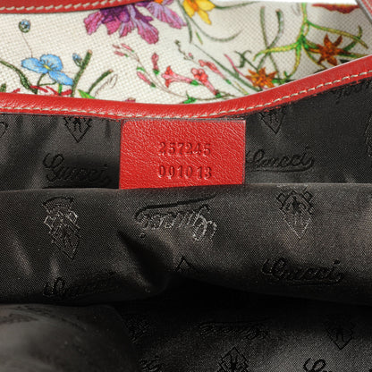 Gucci Canvas Floral Flora Large Tote Red 7 of 7