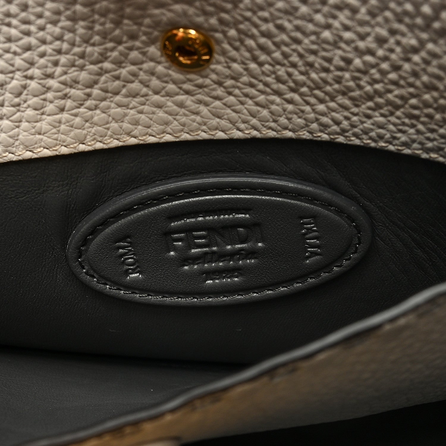 Fendi Cuoio Romano Selleria Bi-Color Medium Peekaboo X-Lite Moon Ghiaia 6 of 8