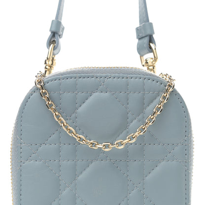 Christian Dior Lambskin Cannage Lady Dior Phone Holder Cloud Blue 8 of 8