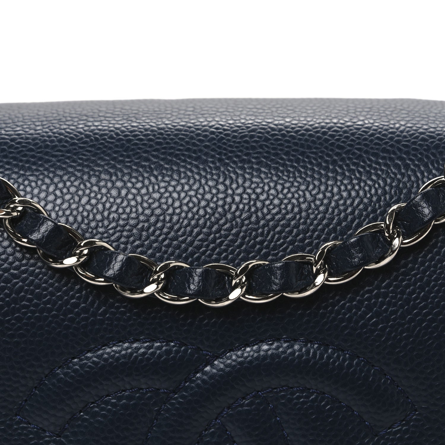 Chanel Caviar Medium Timeless CC Flap Navy Blue 8 of 10