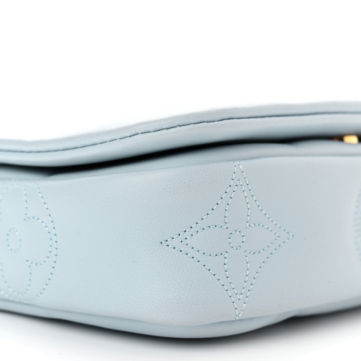 Louis Vuitton Calfskin Bubblegram Wallet On Strap Ice Blue 8 of 10
