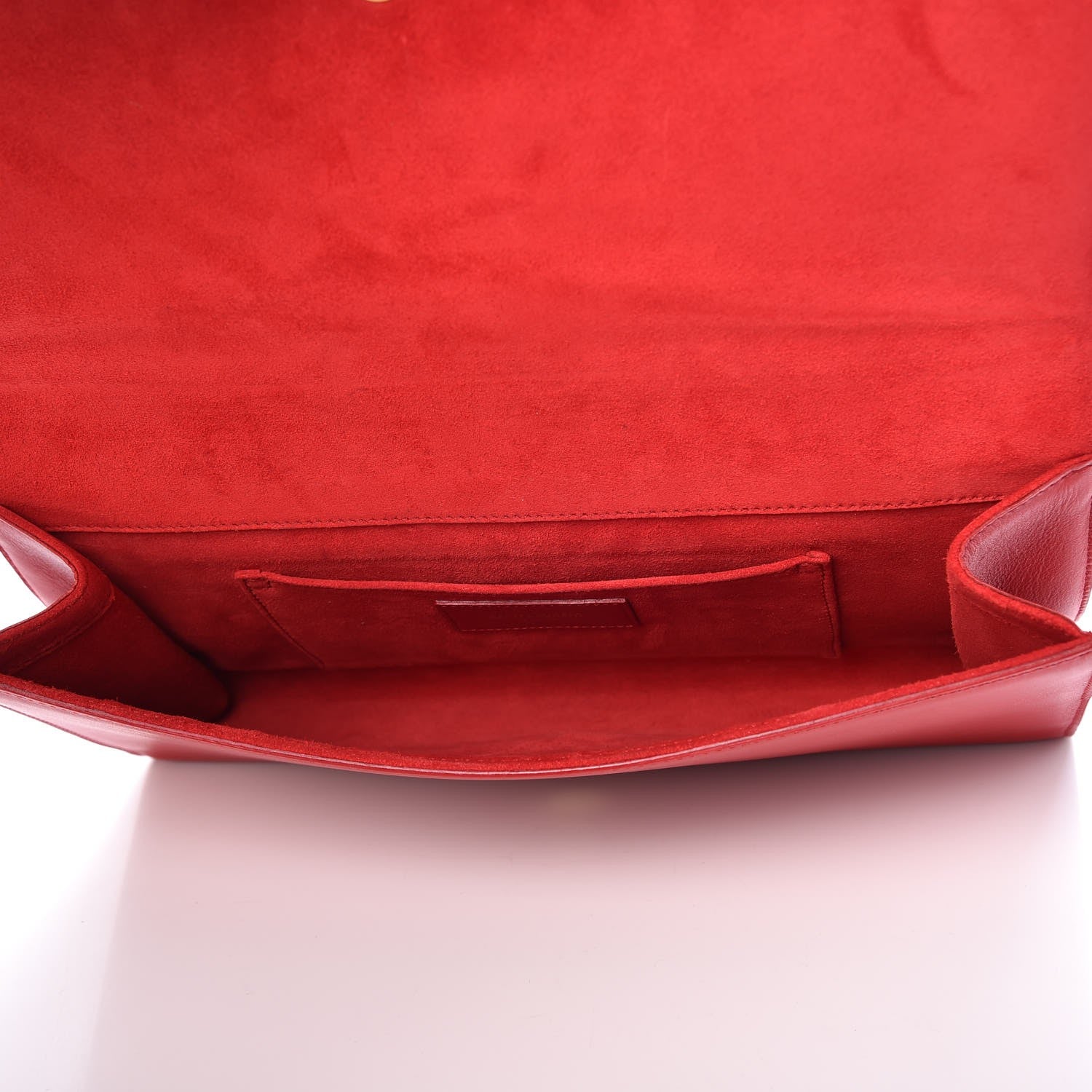 Saint Laurent Calfskin Classic Y Ligne Clutch Red 7 of 8