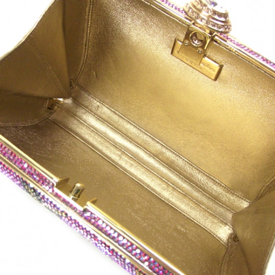 Swarovski Crystal Floral Minaudiere Clutch