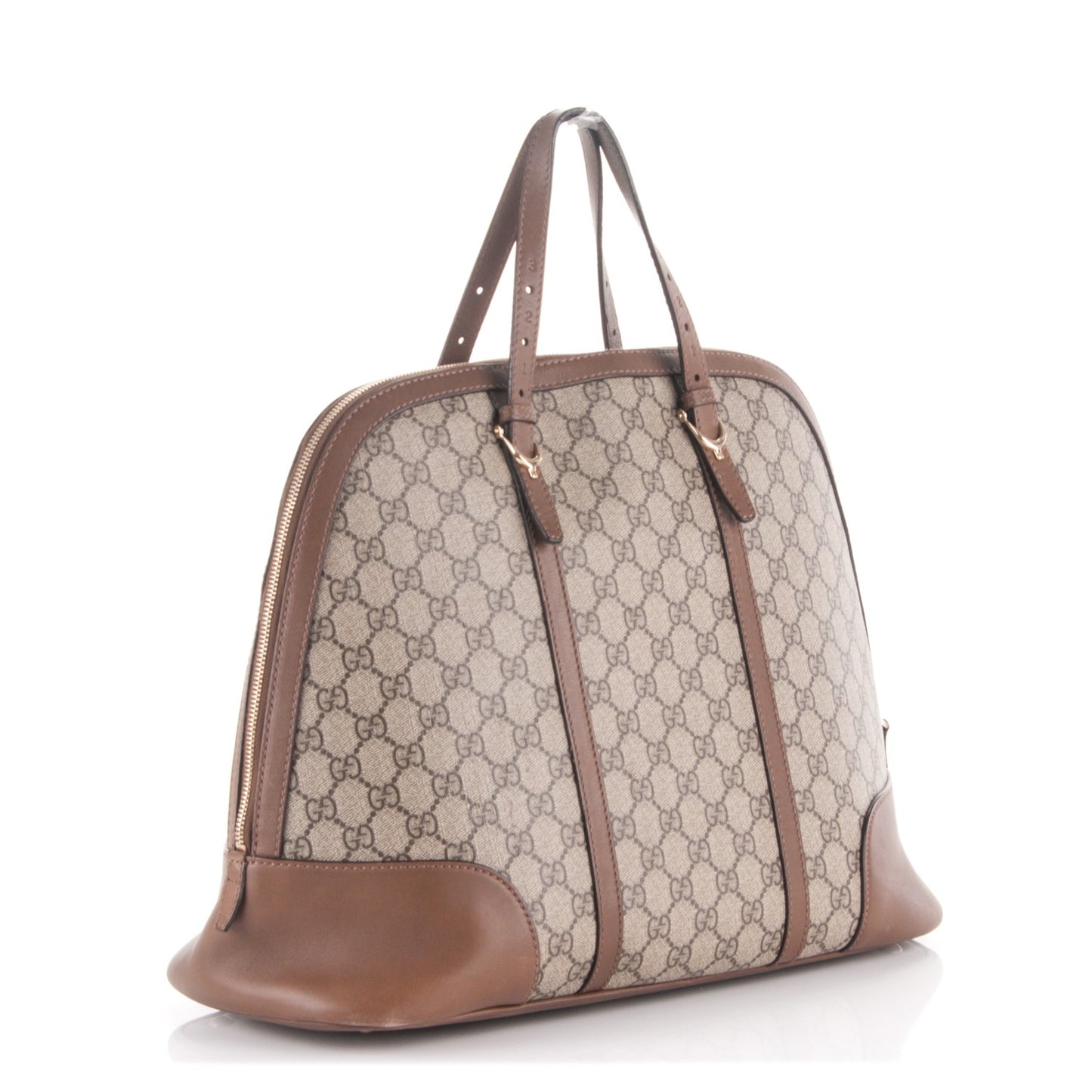 GG Supreme Monogram Margaux Calfskin Large Nice Top Handle Dome Bag Beige Ebony Acero
