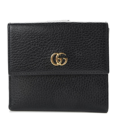 Gucci Dollar Calfskin Double G French Flap Wallet Black 1 of 9