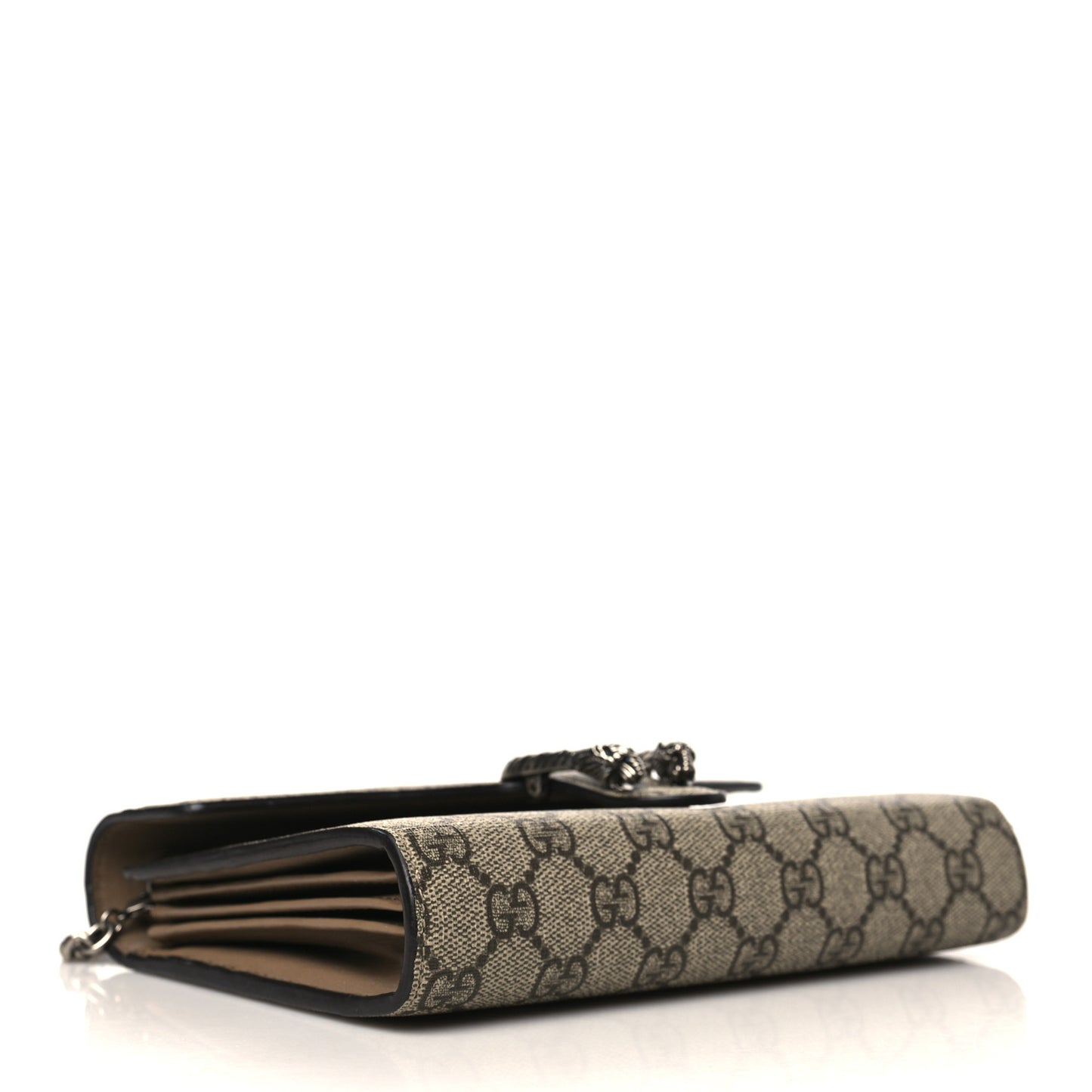 GG Supreme Monogram Mini Dionysus Chain Wallet Beige Taupe