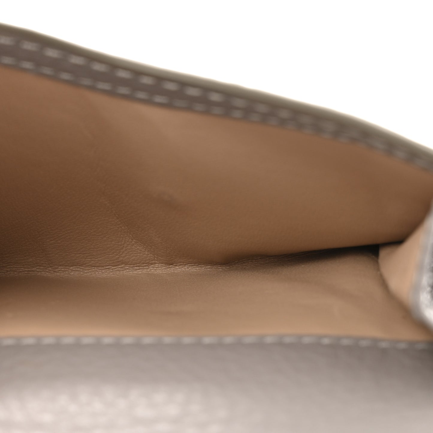 Grained Calfskin Marcie Square Wallet Cashmere Grey