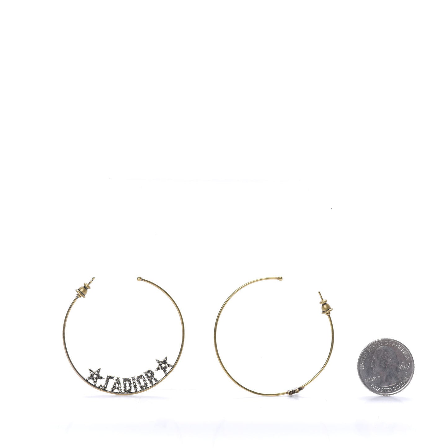 Metal Crystal J'Adior Hoop Earrings Aged Gold