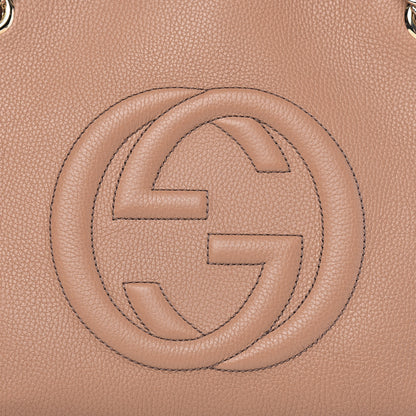 Gucci Pebbled Calfskin Medium Soho Chain Shoulder Bag Camelia 10 of 10