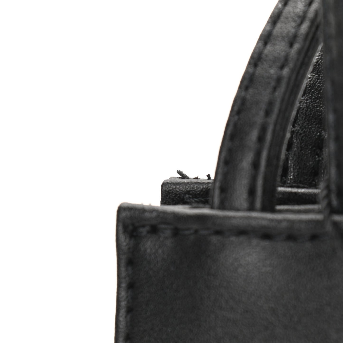 Vegan Leather Small Shopping Bag Black