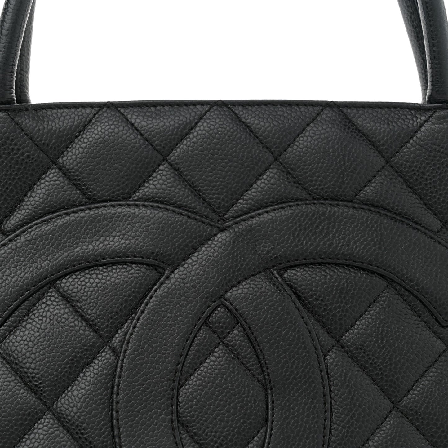 Caviar Quilted Medallion Tote Black