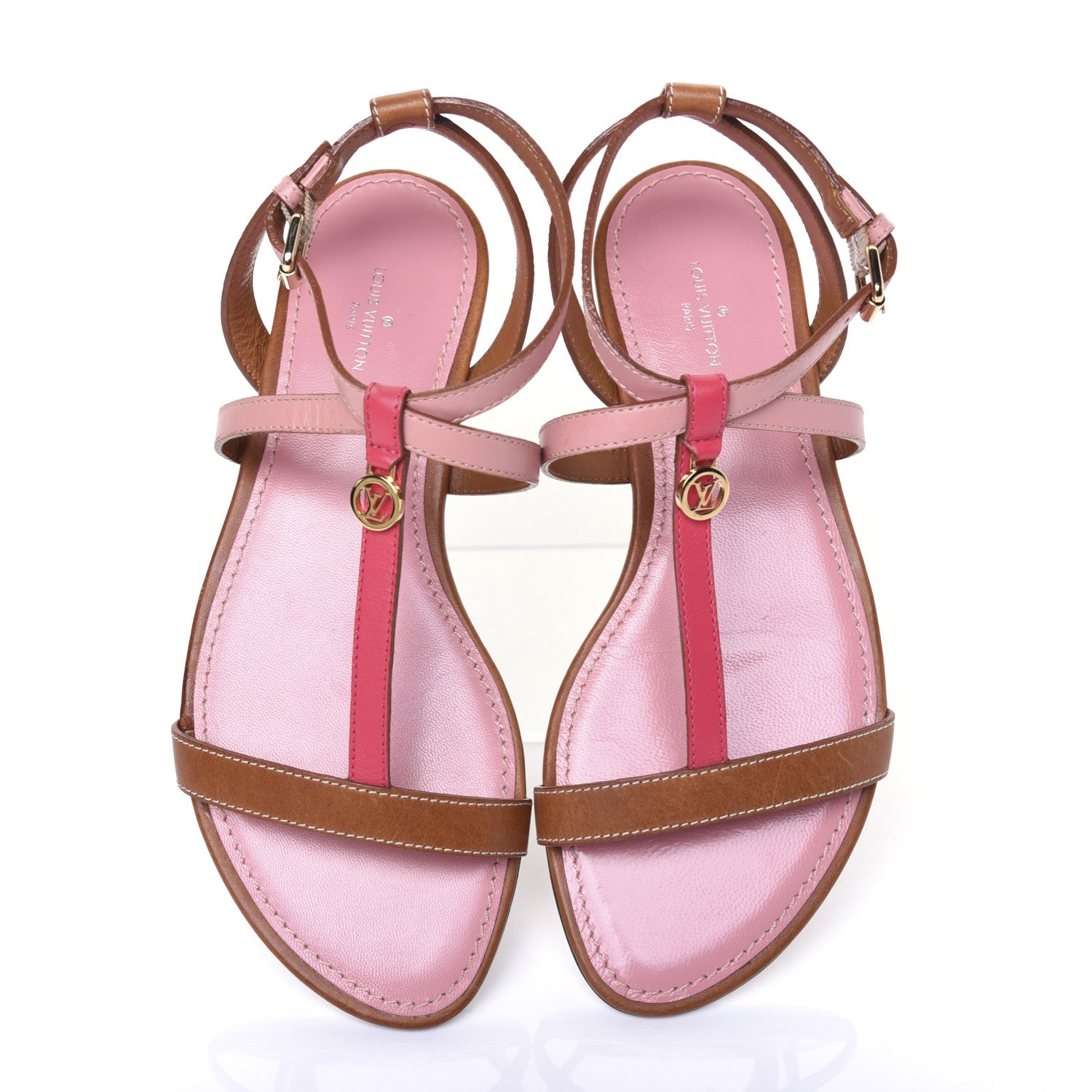 Louis Vuitton Calfskin Farenheit Flat Sandals 37 Pink 5 of 12