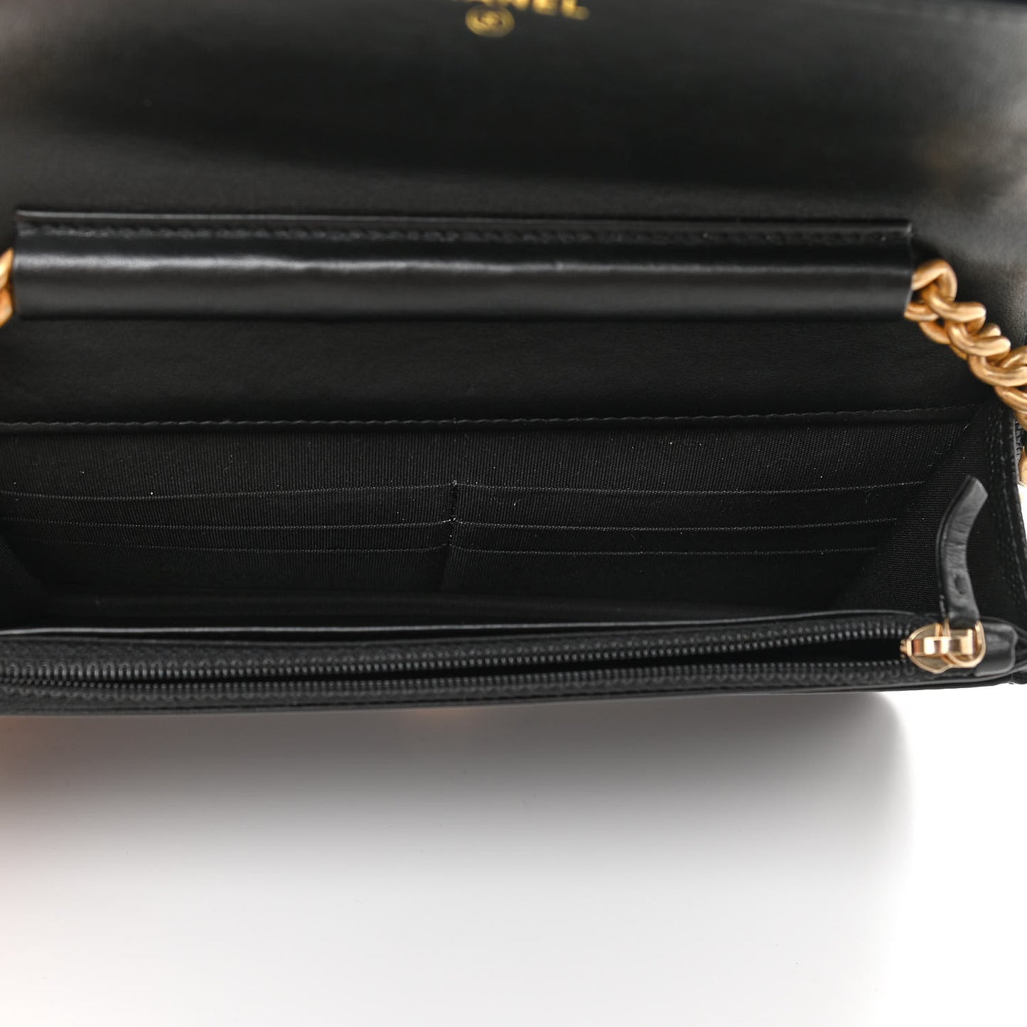 Caviar Quilted Boy Wallet On Chain WOC Black