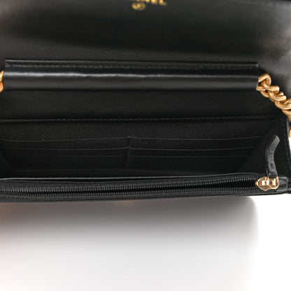 Chanel Caviar Quilted Boy Wallet On Chain WOC Black 5 of 12
