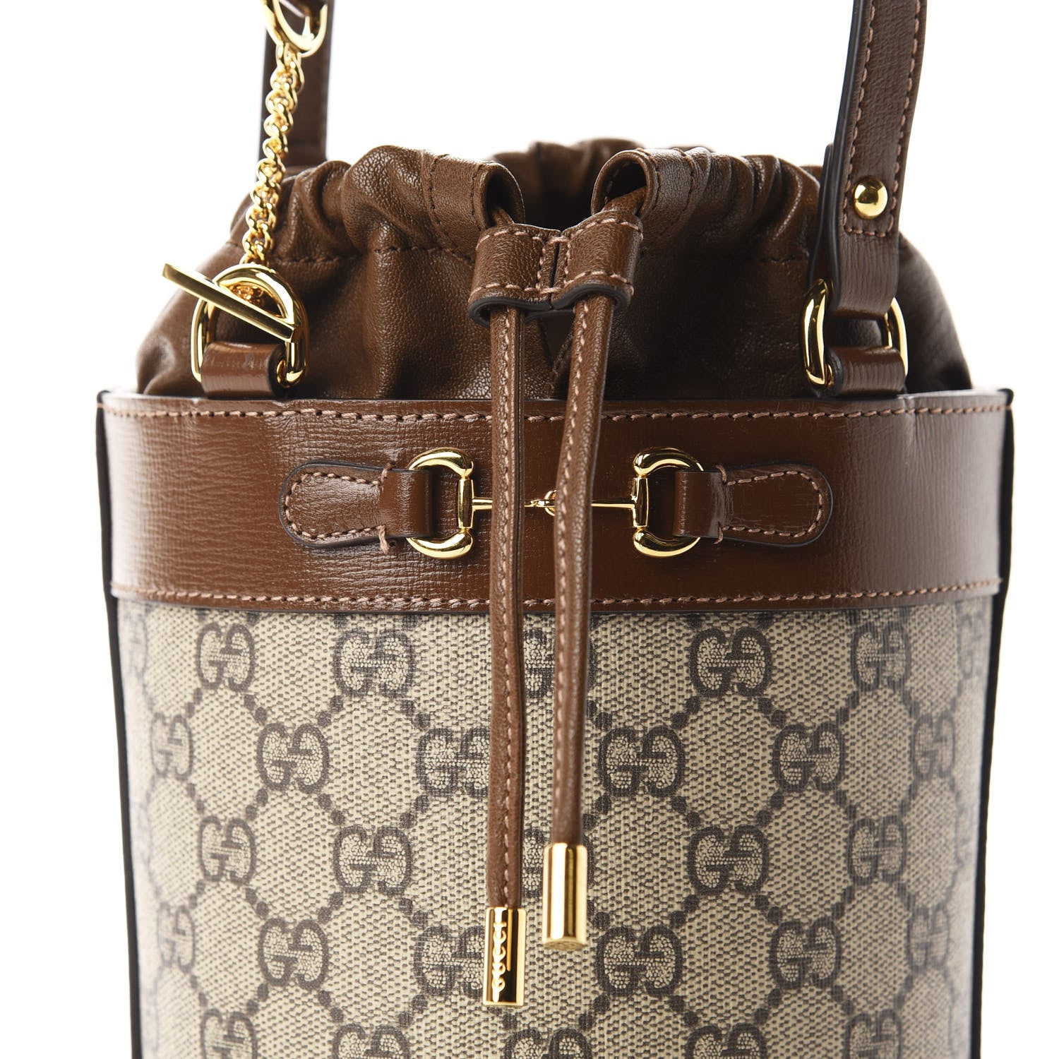 Gucci GG Supreme Monogram Small 1955 Horsebit Bucket Bag Beige Brown Sugar 11 of 11
