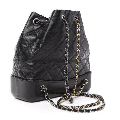 Chanel Aged Calfskin Quilted Small Gabrielle Backpack Black 2 of 8