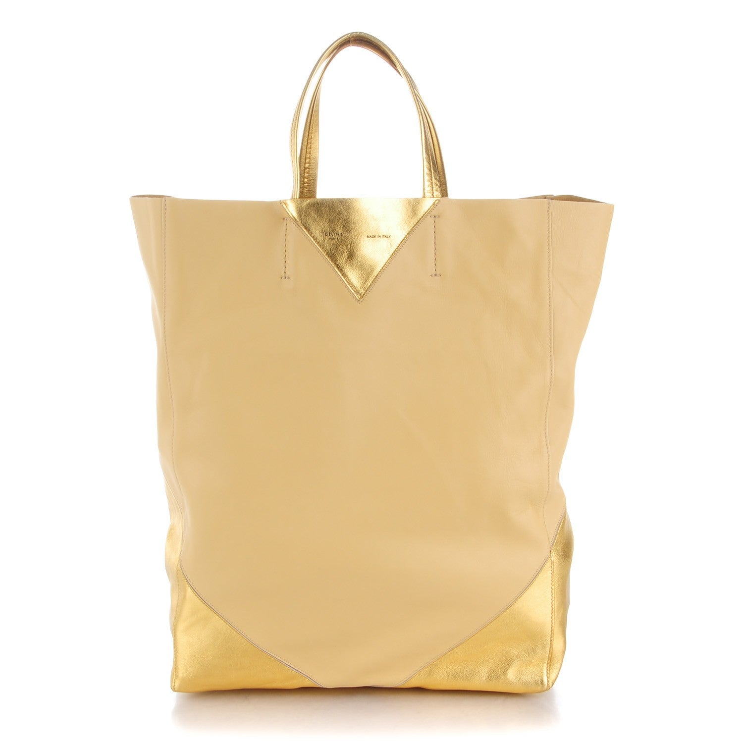 Celine Lambskin Medium Vertical Bi-Cabas Gold 1 of 9
