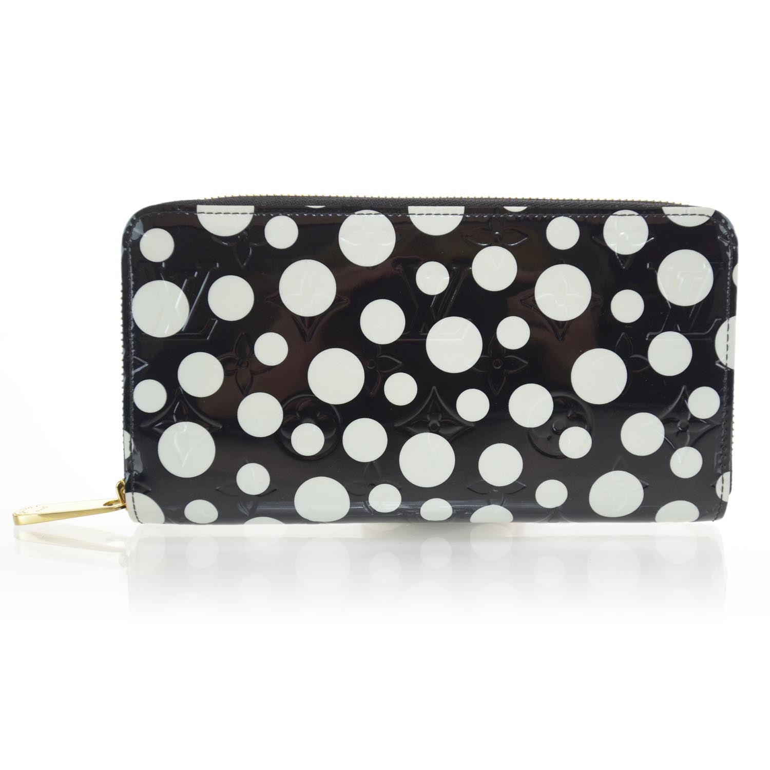 Louis Vuitton Vernis Kusama Infinity Dots Zippy Wallet Black 1 of 7