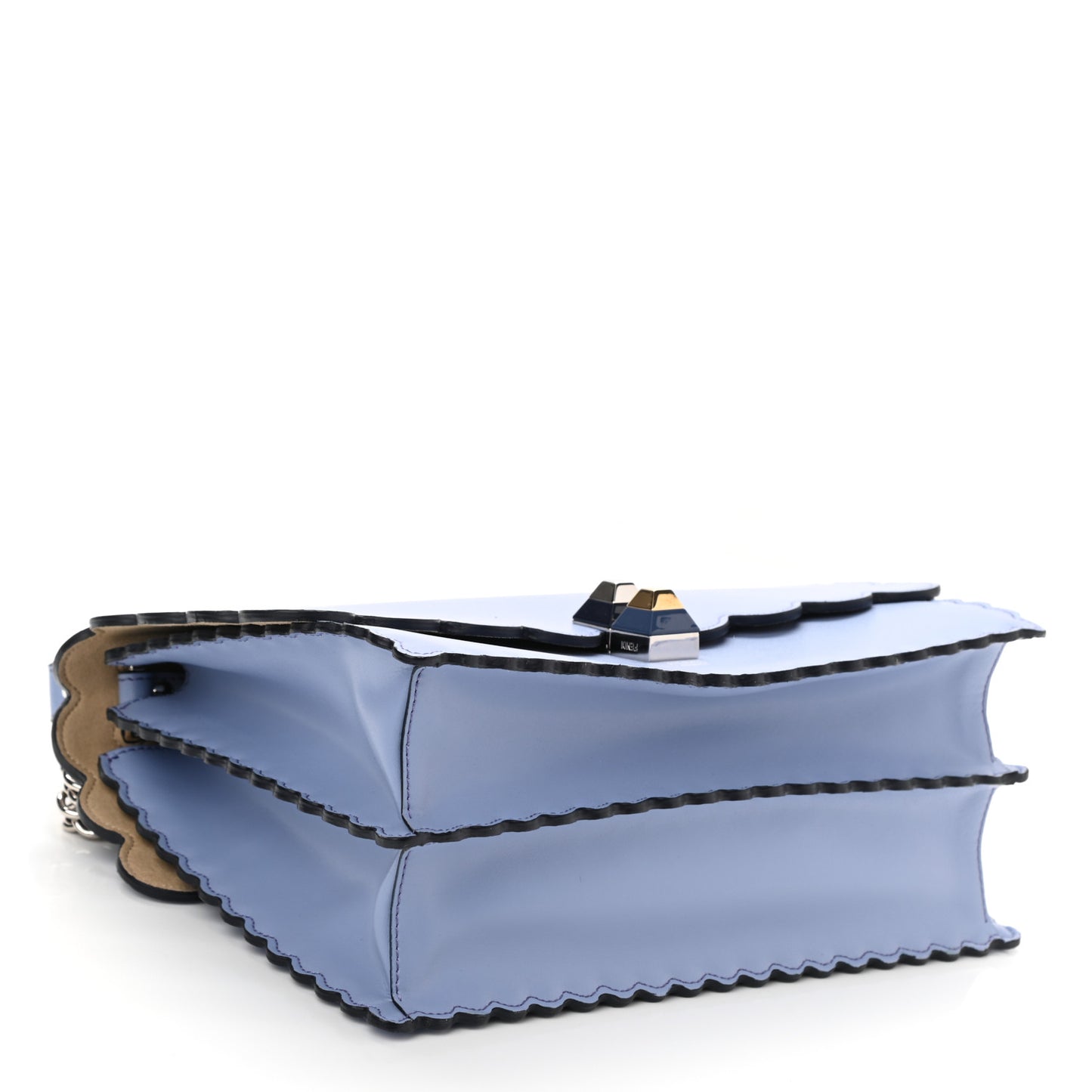 Vitello Liberty Scalloped Studded Kan I Shoulder Bag Azzurro Sky