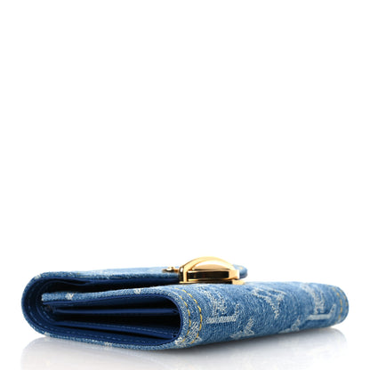 Louis Vuitton Denim Amelia Compact Wallet Blue 4 of 6