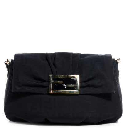 Fendi Zucca Enamel Mia Shoulder Flap Black 1 of 9