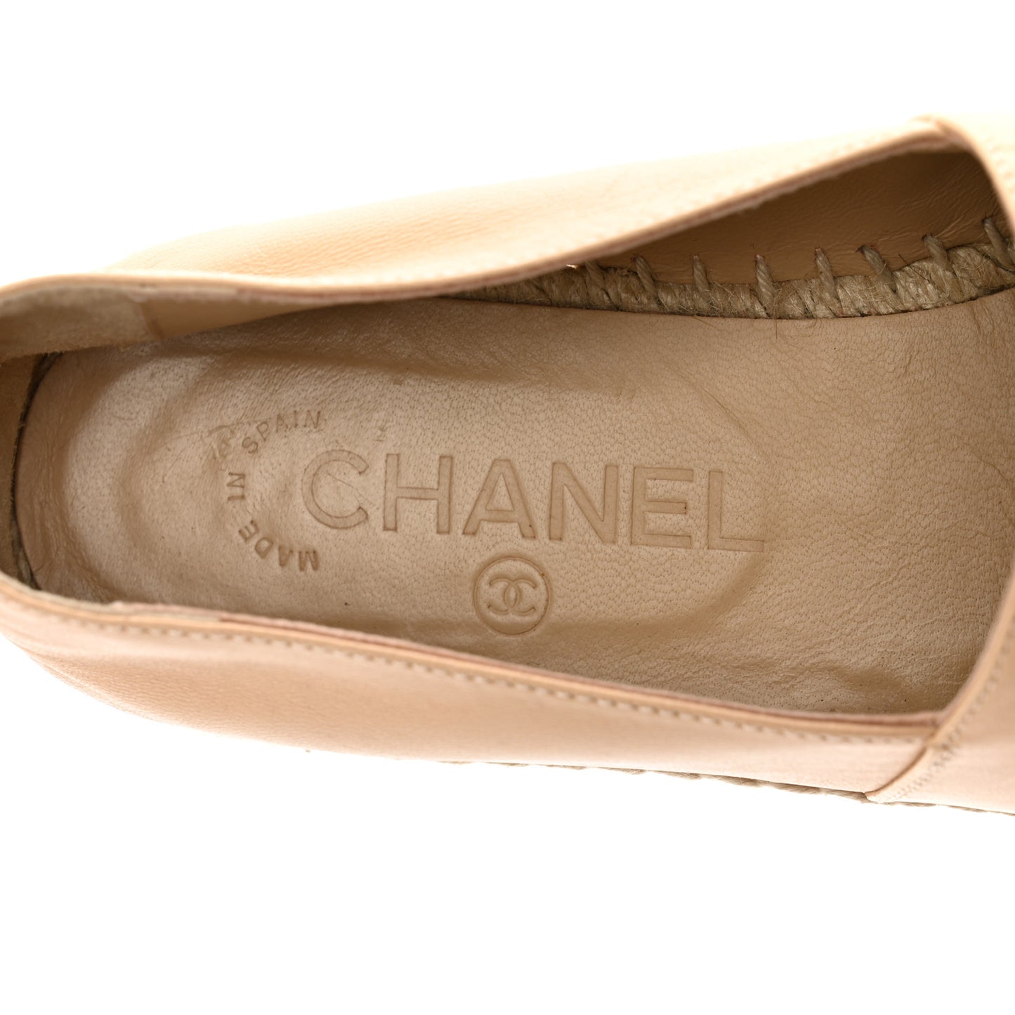 Lambskin CC Espadrilles 37 Beige Black