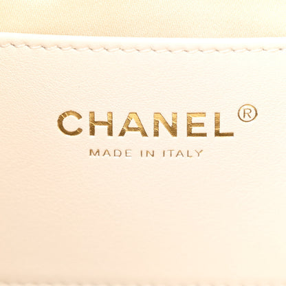 Chanel Tweed Quilted Small Chanel 25 Handbag Ecru Khaki Gold Red 6 of 12