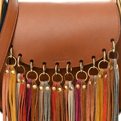 Chloe Calfskin Small Hudson Fringe Shoulder Bag Caramel 8 of 26