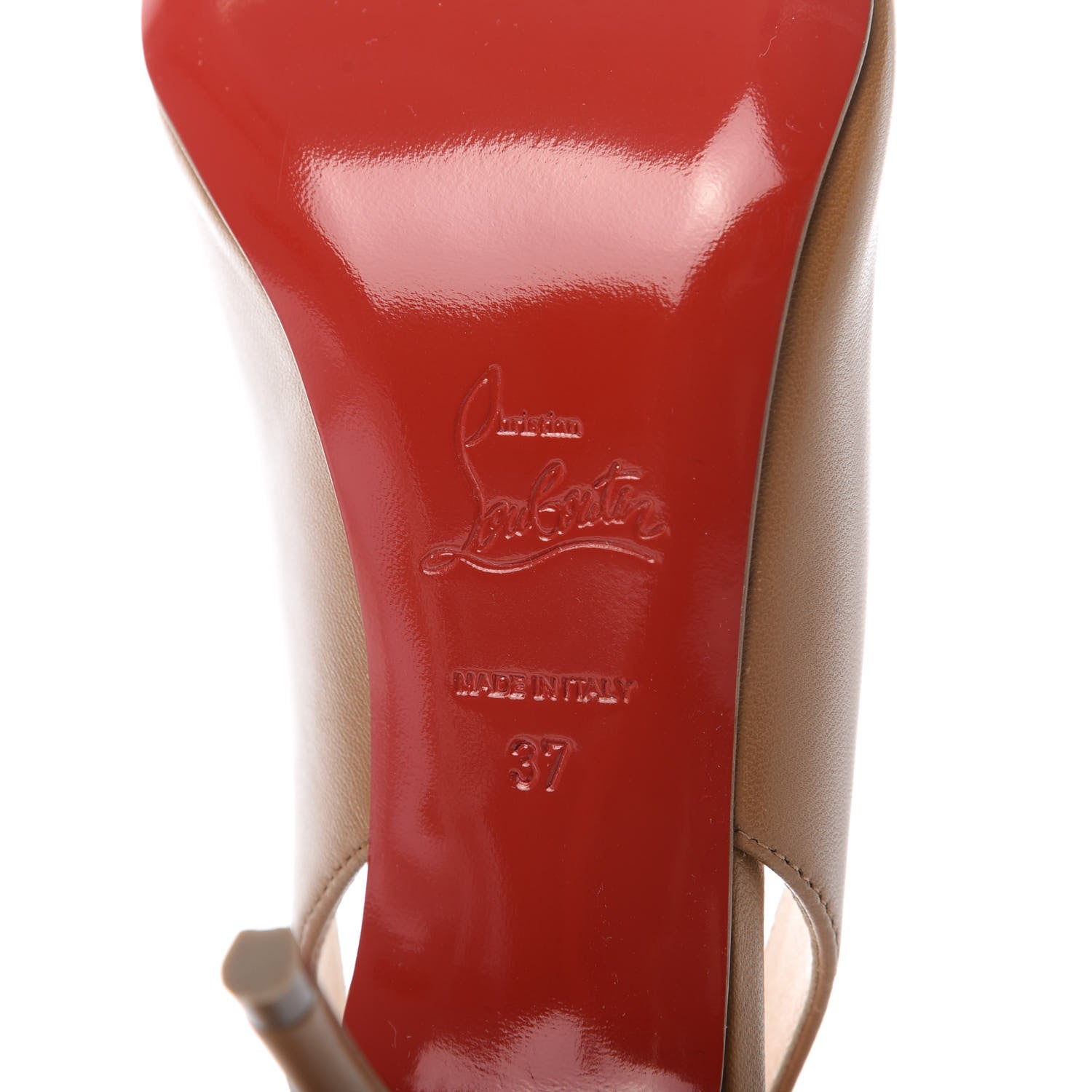 Christian Louboutin Nappa Clare Sling 80 Pumps 37 Cafe Cream 8 of 9