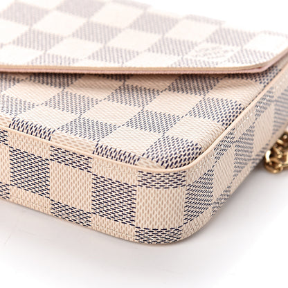 Louis Vuitton Damier Azur Pochette Felicie Chain Wallet Rose Ballerine 10 of 11