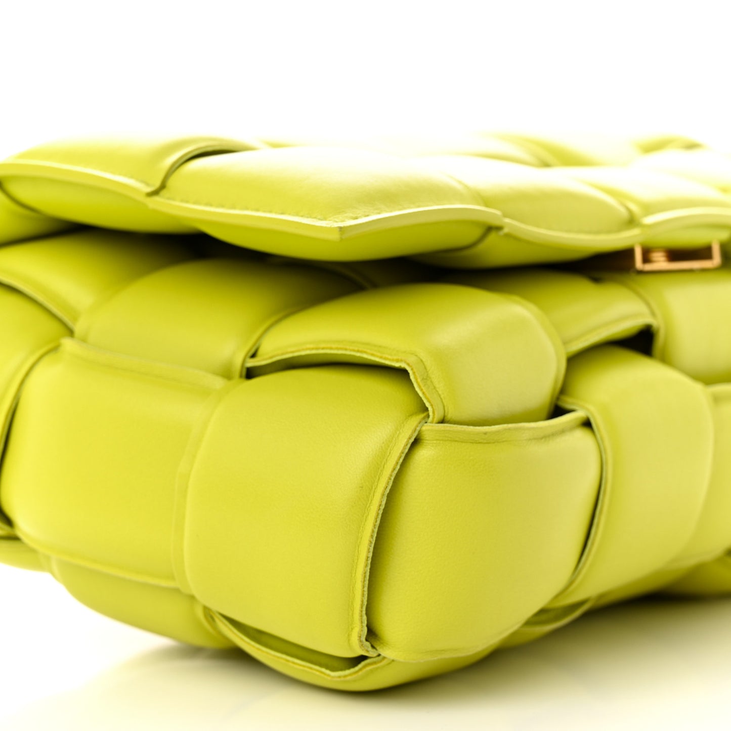 Nappa Maxi Intreccio Padded Cassette Crossbody Bag Kiwi