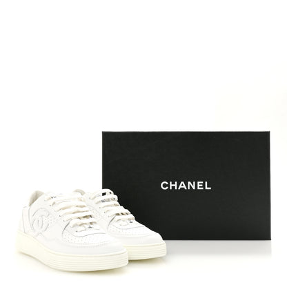 Chanel Calfskin CC Womens Sneakers 38 White 10 of 10