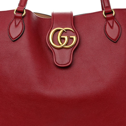 Gucci New Sakai Calfskin Lux Medium Dahlia Tote New Cherry Red 10 of 12