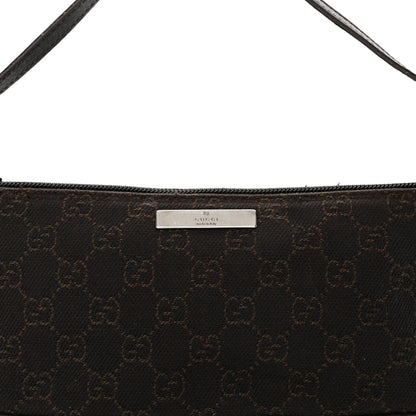 Gucci Denim Monogram Boat Pochette Dark Brown 8 of 15