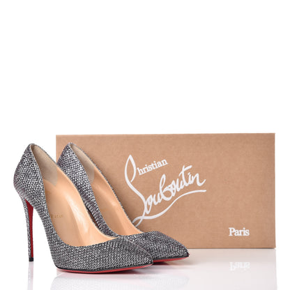 Christian Louboutin Glitter Diams Pigalle Follies 100 Pumps 39.5 Antic Silver 10 of 10