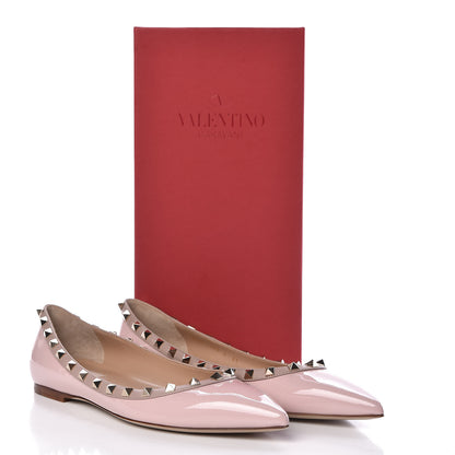 Valentino Garavani Patent Nappa Rockstud Ballerina Flats 41 Water Rose Poudre 8 of 8