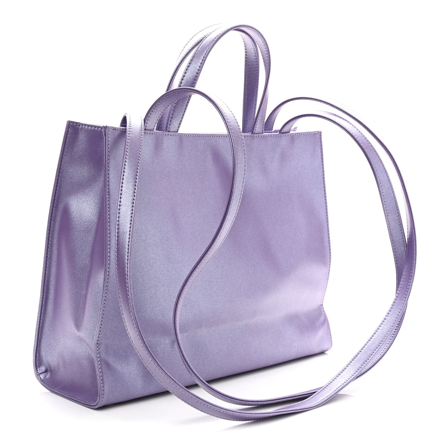 Metallic Vegan Leather Medium Shopping Bag Kush