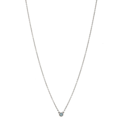 Tiffany Sterling Silver Aquamarine .06ct Elsa Peretti Color by the Yard Pendant Necklace 1 of 10
