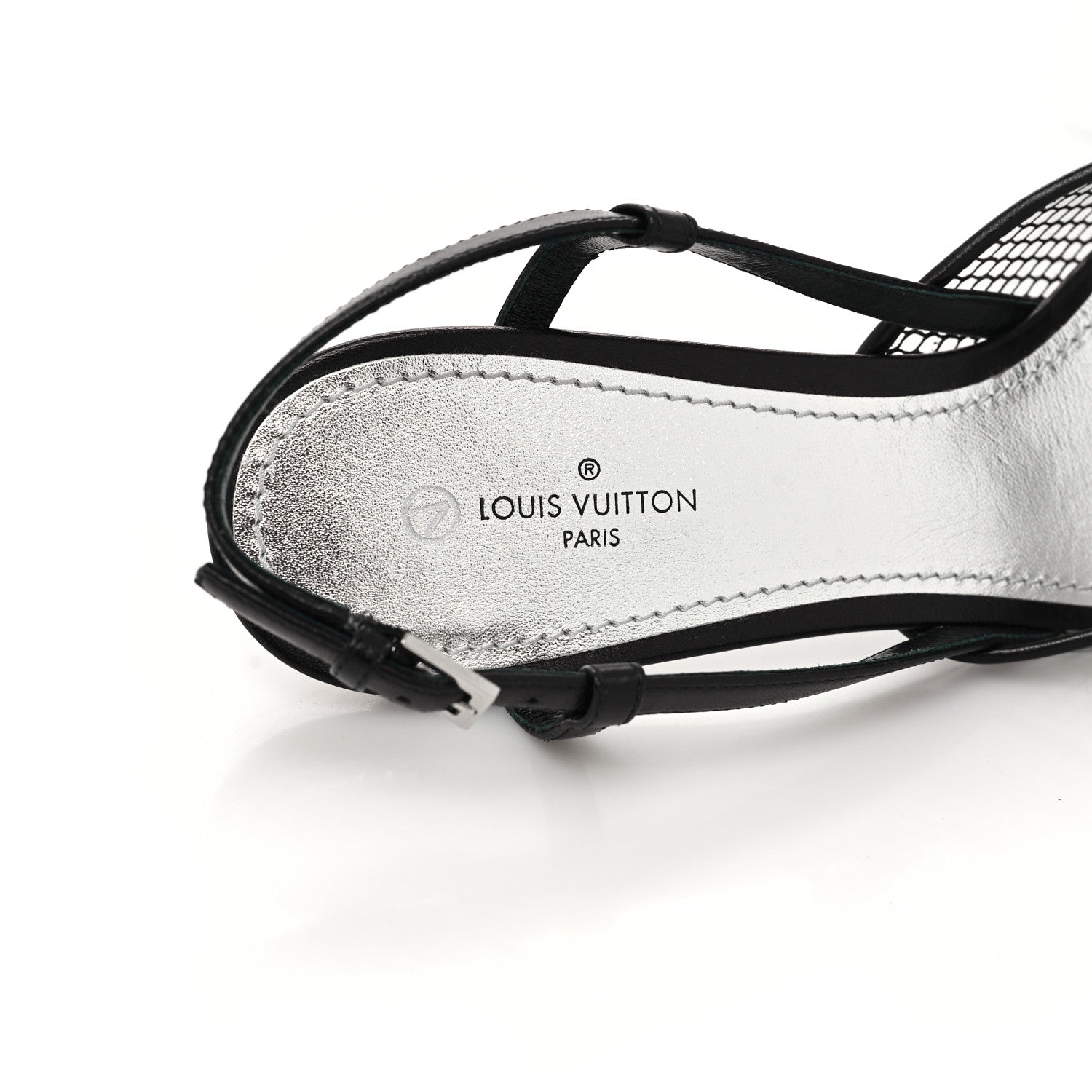 Louis Vuitton Calfskin Mesh PVC Urban Twist Slingback Mules 37 Black 7 of 7