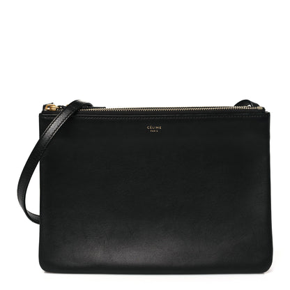Celine Lambskin Large Trio Crossbody Bag Black 1 of 11