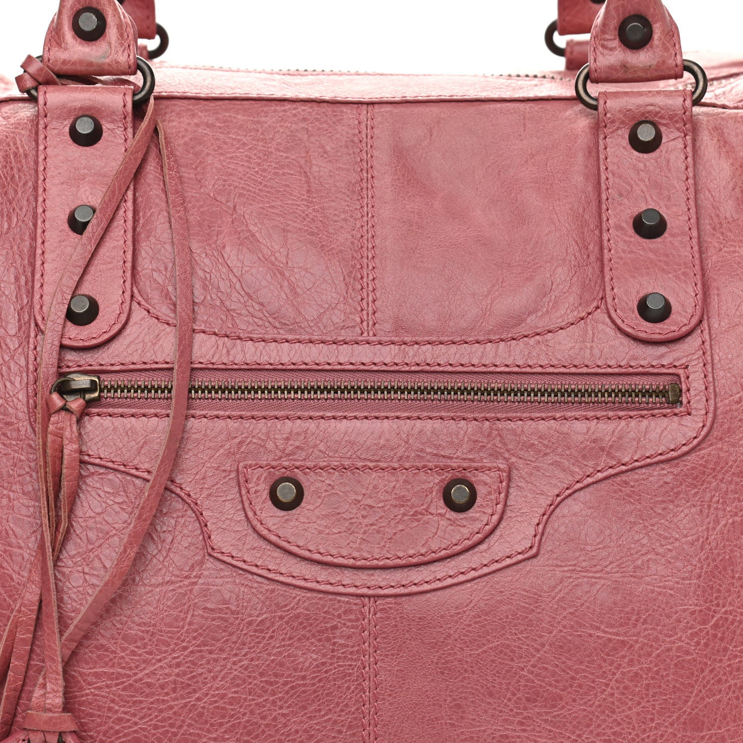 Balenciaga Agneau Classic Hardware Weekender Rose Bruyere 8 of 12