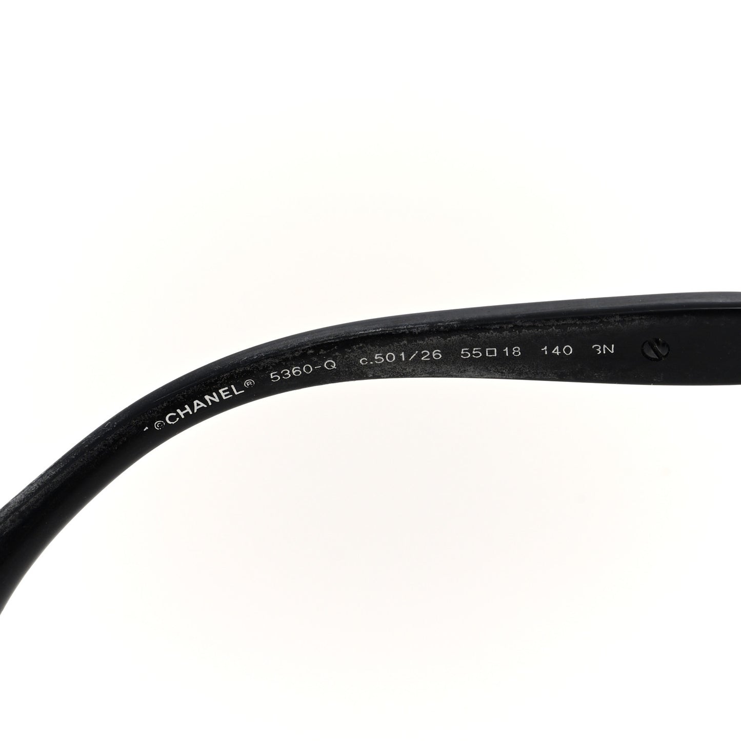 Calfskin Square Chain Sunglasses 5360-Q Black