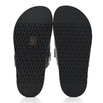 Hermes Calfskin Womens Chypre Sandals 37.5 Black 5 of 10