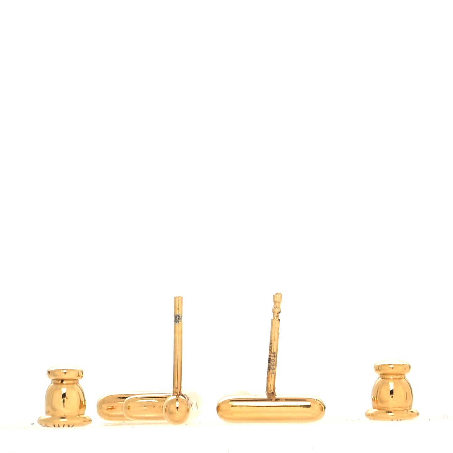 Metal FF Stud Earrings Gold