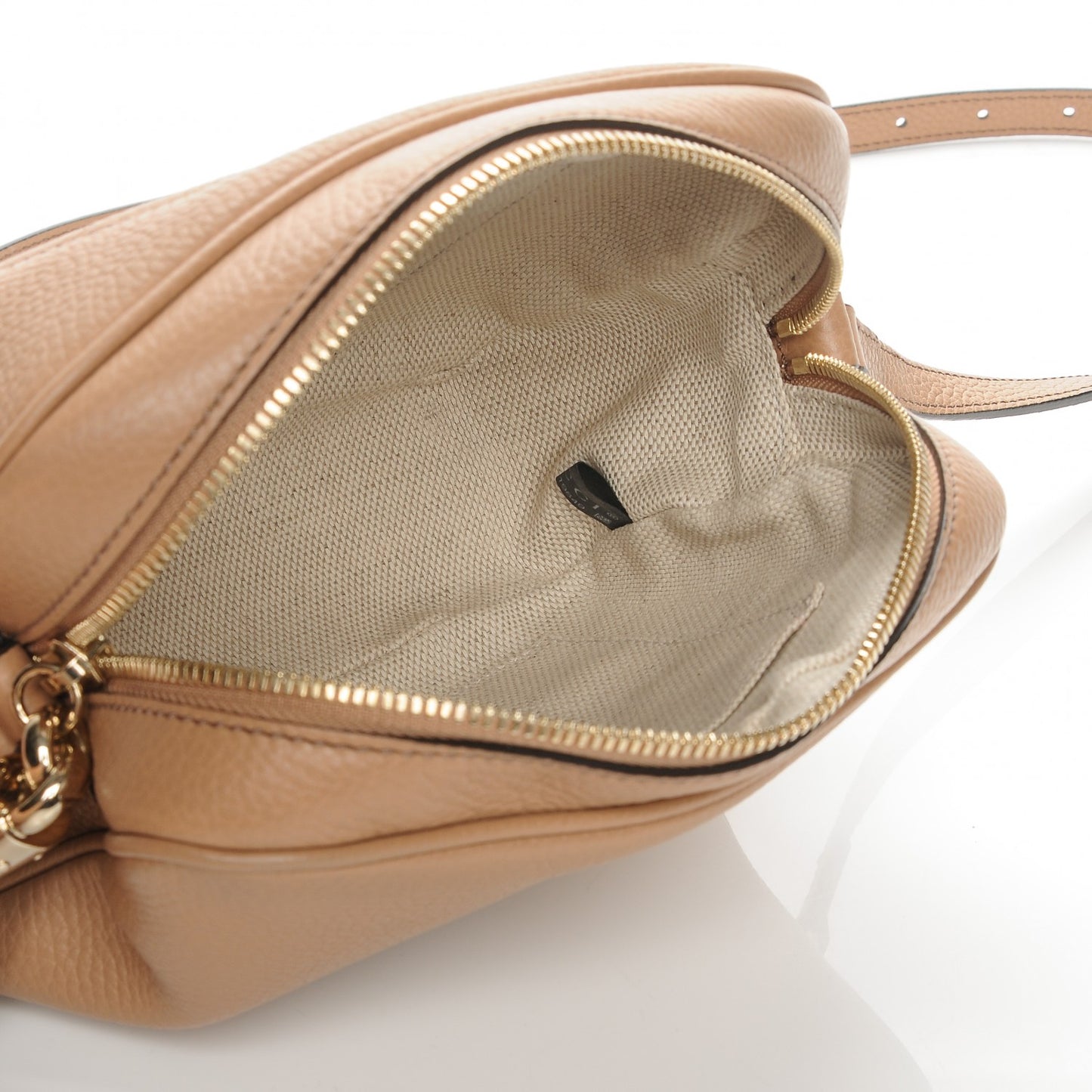 Pebbled Calfskin Small Soho Disco Bag Rose Beige