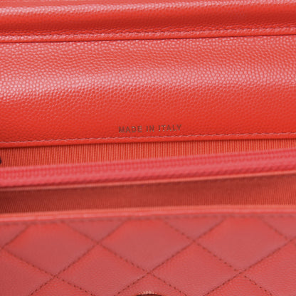 Chanel Caviar Quilted Square Wallet On Chain WOC Red 7 of 12