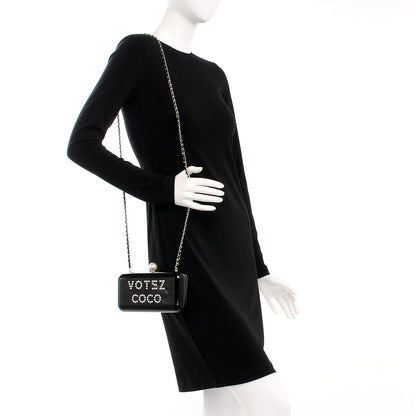 Chanel Plexiglass Votez Coco Evening In The Street Clutch Black 2 of 9